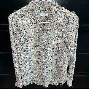 Calvin Klein Women's Snake Print Blouse - Gray